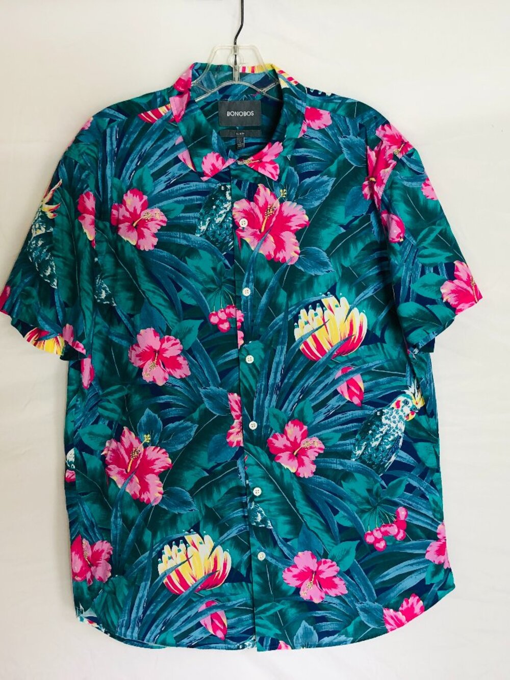 Bonobos Men's Slim Fit‎ Size Large Floral Tropical Hawaiian Shirt